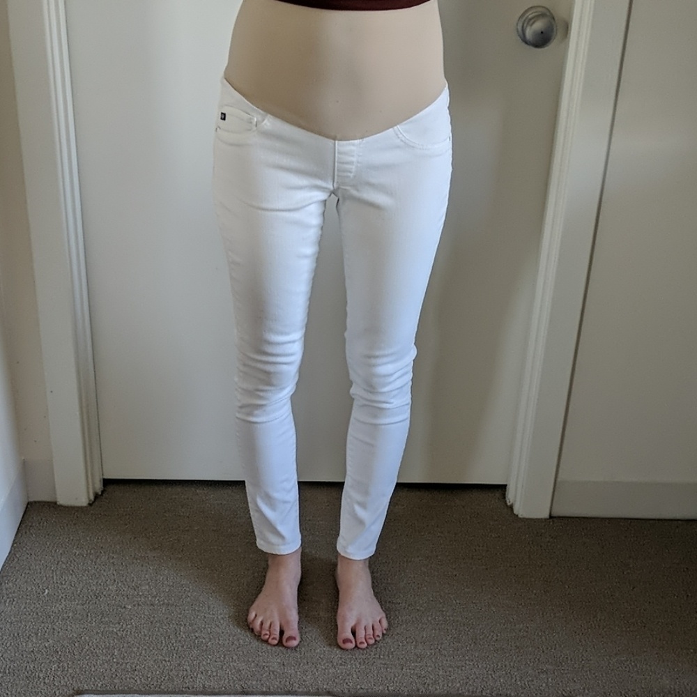 AG skinny white maternity jeans